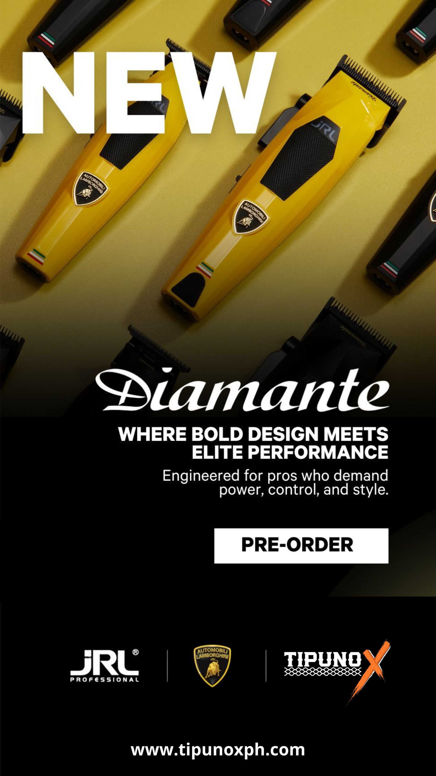 JRL x LAMBORGHINI DIAMANTE COLLECTION: Clipper aand Trimmer Set (PRE-ORDER)